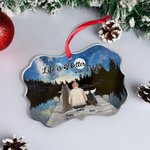Adorno colgante acrílico personalizado Life Is Better With Dogs Charming Night Irregular Shape Christmas Memorial Gift for Pet Lovers
