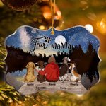Personalizado Hablando Estrellas y Luna Llena Forma Irregular Acrílico Ornamento Perro Mamá Papá Decoración Navidad Memorial Regalo para los dueños de