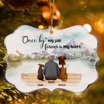 Personalizado Una Vez A Mi Lado Para Siempre En Mi Corazón Perros Forma Irregular Adorno Acrílico Regalo de Navidad para Dueño de Perro
