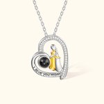 Personligt I Love You Mom Projection-halsband Mor och barn Kärlek Hjärta Hänge Halsband Smycken Födelsedag Mors dag Julklapp till mamma