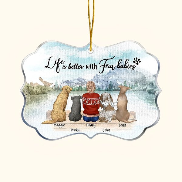 Gepersonaliseerd bont Baby Laside verzamelen onregelmatige vorm acryl ornament Kerst Memorial Gift voor huisdier liefhebbers