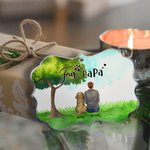 Spersonalizowana ozdoba akrylowa w nieregularnym kształcie z cytatem Fur Mama Papa na tle zielonego lasu - prezent dla miłośników zwierząt domowych