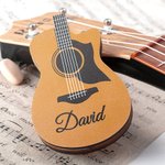 Plettri per chitarra in legno personalizzati con custodia incisa e scatola di supporto Regalo di compleanno per chitarrista musicista
