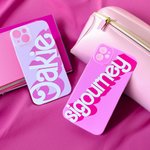 Coque de téléphone personnalisée rose Fashion Name Coque en TPU pour iPhone Cadeau pour Bestie Pink Lover Fashion Doll Fan