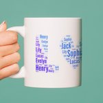 Personlig Gradient Love Family Keramisk kaffemugg med 2-20 namn Thanksgiving Day Julklapp till morföräldrar Mor