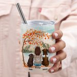 Personalized Once By My Side Forever In My Heart Wine Tumbler Stainless Steel Birthday Christmas Gift for Dog Lovers