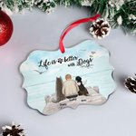 Personalizzato La vita è migliore con i cani Ponte Sunrise acrilico appeso Ornamento commemorativo per gli amanti degli animali domestici