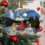 Personalizado Hablando Estrellas y Luna Llena Forma Irregular Acrílico Ornamento Perro Mamá Papá Decoración Navidad Memorial Regalo para los dueños de