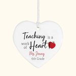 Personalisierte Lehre ist ein Werk des Herzens Keramik hängenden Ornament Lehrer Wertschätzung Weihnachtsgeschenk für Lehrer Tutor
