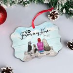 Personalized Forever In My Heart Irregular Shape Acrylic Ornament with Bridge Seascape Background Christmas Memorial Gift for Pet Owners