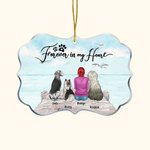 Personalized Forever In My Heart Irregular Shape Acrylic Ornament with Bridge Seascape Background Christmas Memorial Gift for Pet Owners