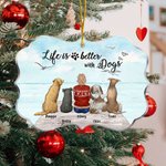 Personalizzato La vita è migliore con i cani Ponte Sunrise acrilico appeso Ornamento commemorativo per gli amanti degli animali domestici