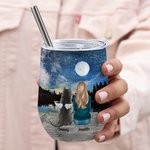 Personalisierte Mond Leben ist besser mit Pelz Baby Wein Tumbler Lebensmittelqualität Edelstahl Geburtstag Weihnachten Geschenk für Hundeliebhaber