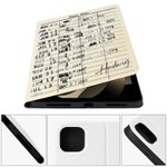 Gepersonaliseerde Retro Bibliotheek Datum Verschuldigd Kaart Ontwerp Hoesje voor iPad met Potloodhouder Verjaardagscadeaus voor Boekenliefhebbers Leze