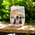 Personalized Once By My Side Forever In My Heart Wine Tumbler Stainless Steel Birthday Christmas Gift for Dog Lovers