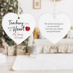 Personalisierte Lehre ist ein Werk des Herzens Keramik hängenden Ornament Lehrer Wertschätzung Weihnachtsgeschenk für Lehrer Tutor