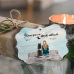 Adorno acrílico personalizado I Love You To The Moon And Back Happly Old Times Regalo conmemorativo para amantes de las mascotas