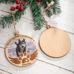 Ornement en Bois Personnalisé avec Photo de l'Animal et Nom Décoration Suspendue Cadeau Commémoratif de Noël pour Amoureux d'Animal de Compagnie
