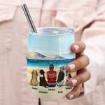 Personalized I Love You Wine Tumbler Food Grade Stainless Steel Birthday Christmas Gift for Dog Lovers