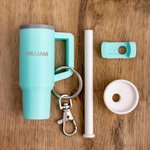 Personalized Multicolour 3D Printed Miniature Tumbler Keychain with Name Christmas Gift Birthday Gift for Family or Friend