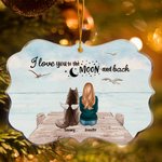Adorno acrílico personalizado I Love You To The Moon And Back Happly Old Times Regalo conmemorativo para amantes de las mascotas