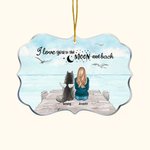 Adorno acrílico personalizado I Love You To The Moon And Back Happly Old Times Regalo conmemorativo para amantes de las mascotas
