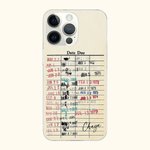 Personalizzato Retro Library Date Due Card Nero o trasparente Custodia per iPhone Regali di Natale per gli amanti dei libri