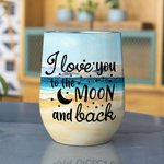 Personalized I Love You Wine Tumbler Food Grade Stainless Steel Birthday Christmas Gift for Dog Lovers