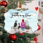Personalized Forever In My Heart Irregular Shape Acrylic Ornament with Bridge Seascape Background Christmas Memorial Gift for Pet Owners
