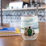 Personalized Once By My Side Forever In My Heart Wine Tumbler Stainless Steel Birthday Gift for Dog Lovers