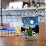 Personalised I Love You To The Moon And Back Wine Tumbler Stainless Steel Birthday Gift for Dog Pet Lovers