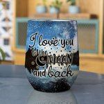 Personalised I Love You To The Moon And Back Wine Tumbler Stainless Steel Birthday Gift for Dog Pet Lovers