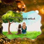 Personalized I Love You To The Moon And Back Greenery Background Acrylic Ornament Memorial Gift for Pet Lovers