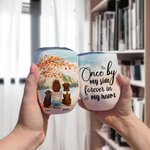 Personalized Once By My Side Forever In My Heart Wine Tumbler Stainless Steel Birthday Christmas Gift for Dog Lovers