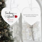 Personalisierte Lehre ist ein Werk des Herzens Keramik hängenden Ornament Lehrer Wertschätzung Weihnachtsgeschenk für Lehrer Tutor