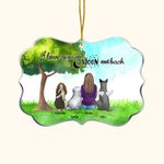 Personalized I Love You To The Moon And Back Greenery Background Acrylic Ornament Memorial Gift for Pet Lovers