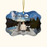 Adorno colgante acrílico personalizado Life Is Better With Dogs Charming Night Irregular Shape Christmas Memorial Gift for Pet Lovers