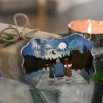 Ornamento acrílico personalizado I Love You To The Moon And Back Enjoying Starry Night Irregular Shape Christmas Memorial Gift for Pet Lover Owner