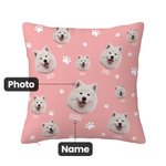 Fotos de mascotas personalizadas Funda de almohada con nombres Huella de la pata y hueso Funda de almohada Lindo perro gato Avatar Decoración del hoga