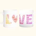 Personlig Gradient Love Family Keramisk kaffemugg med 2-20 namn Thanksgiving Day Julklapp till morföräldrar Mor