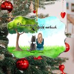 Personalized I Love You To The Moon And Back Greenery Background Acrylic Ornament Memorial Gift for Pet Lovers