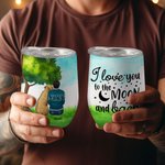 Personalized I Love You To The Moon And Back Wine Tumbler Stainless Steel Birthday Gift for Dog Lover