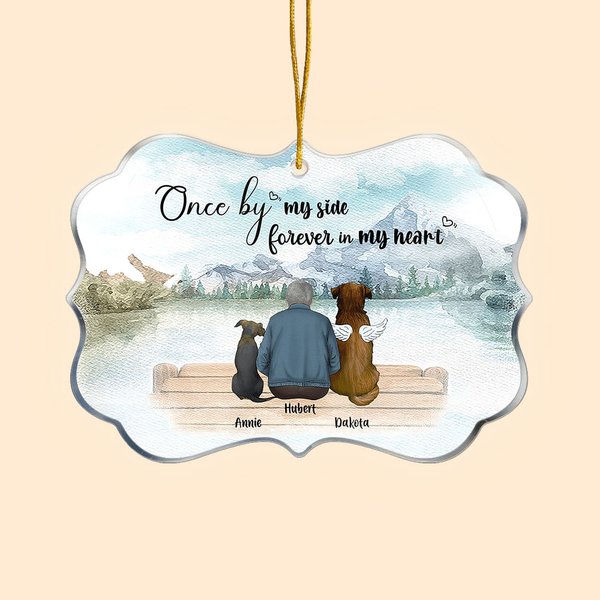 Personalizado Una Vez A Mi Lado Para Siempre En Mi Corazón Perros Forma Irregular Adorno Acrílico Regalo de Navidad para Dueño de Perro