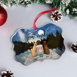 Personalizado Hablando Estrellas y Luna Llena Forma Irregular Acrílico Ornamento Perro Mamá Papá Decoración Navidad Memorial Regalo para los dueños de