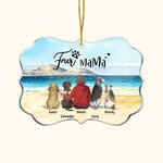 Personalized Fur Mama Papa Dogs Irregular Shape Acrylic Ornament Christmas Gift for Dog Lover