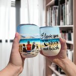 Personalized I Love You Wine Tumbler Food Grade Stainless Steel Birthday Christmas Gift for Dog Lovers