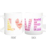 Personlig Gradient Love Family Keramisk kaffemugg med 2-20 namn Thanksgiving Day Julklapp till morföräldrar Mor