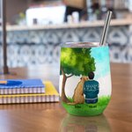 Personalized I Love You To The Moon And Back Wine Tumbler Stainless Steel Birthday Gift for Dog Lover