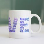 Personlig Gradient Love Family Keramisk kaffemugg med 2-20 namn Thanksgiving Day Julklapp till morföräldrar Mor