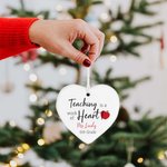 Personalisierte Lehre ist ein Werk des Herzens Keramik hängenden Ornament Lehrer Wertschätzung Weihnachtsgeschenk für Lehrer Tutor